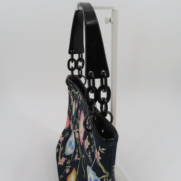 Talbots Paper Lanterns Cherry Blossom Flowers Embroidered Beaded Handbag Purse - Picture 6 of 11